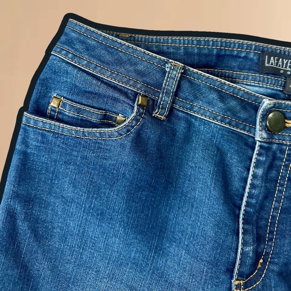 Lafayette 148 New York Dark Wash Classic Bootcut Jeans Size 6 Petite - Picture 4 of 16
